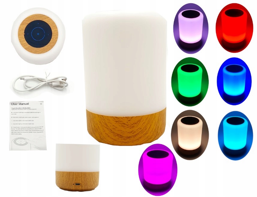 LAMPKA NOCNA GORVITOL WIELOKOLOROWA LED RGB DOTYKOWA