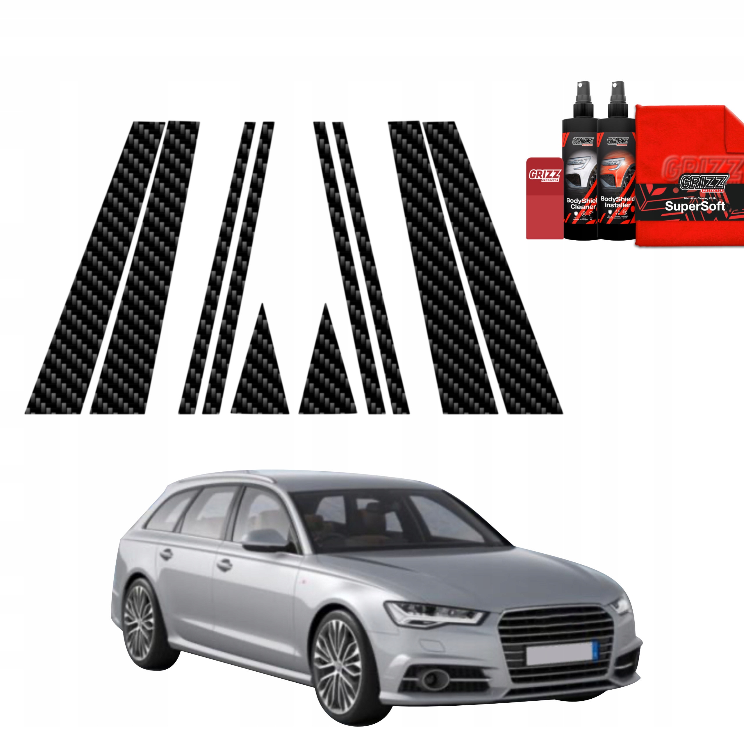 10v1 Fólie na sloupky pro Audi A6 C7 Avant Facelifting (2014-2018)