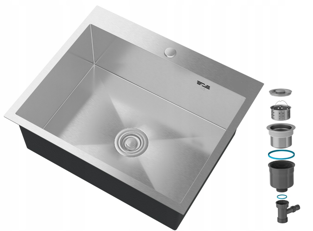 Oceľový Drez, Jednokomorový Chróm, Sifón 60