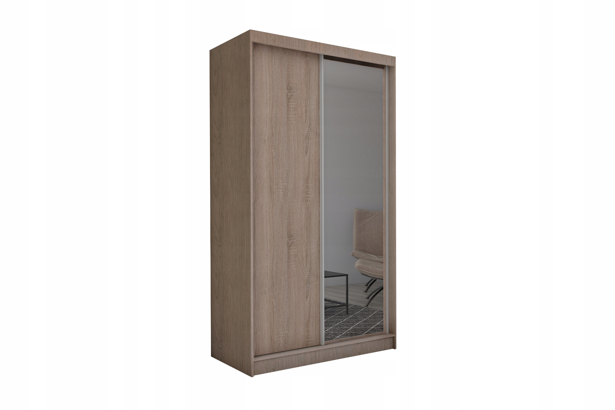 Skříň 150 cm se zrcadlem Skříň Dvoudveřová Dub Sonoma