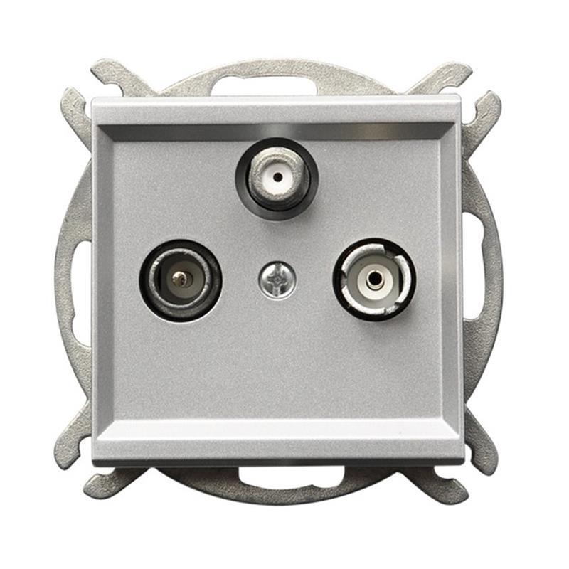 Ospel Sonata stříbrná zásuvka Rtv-sat GPA-RS/m/38