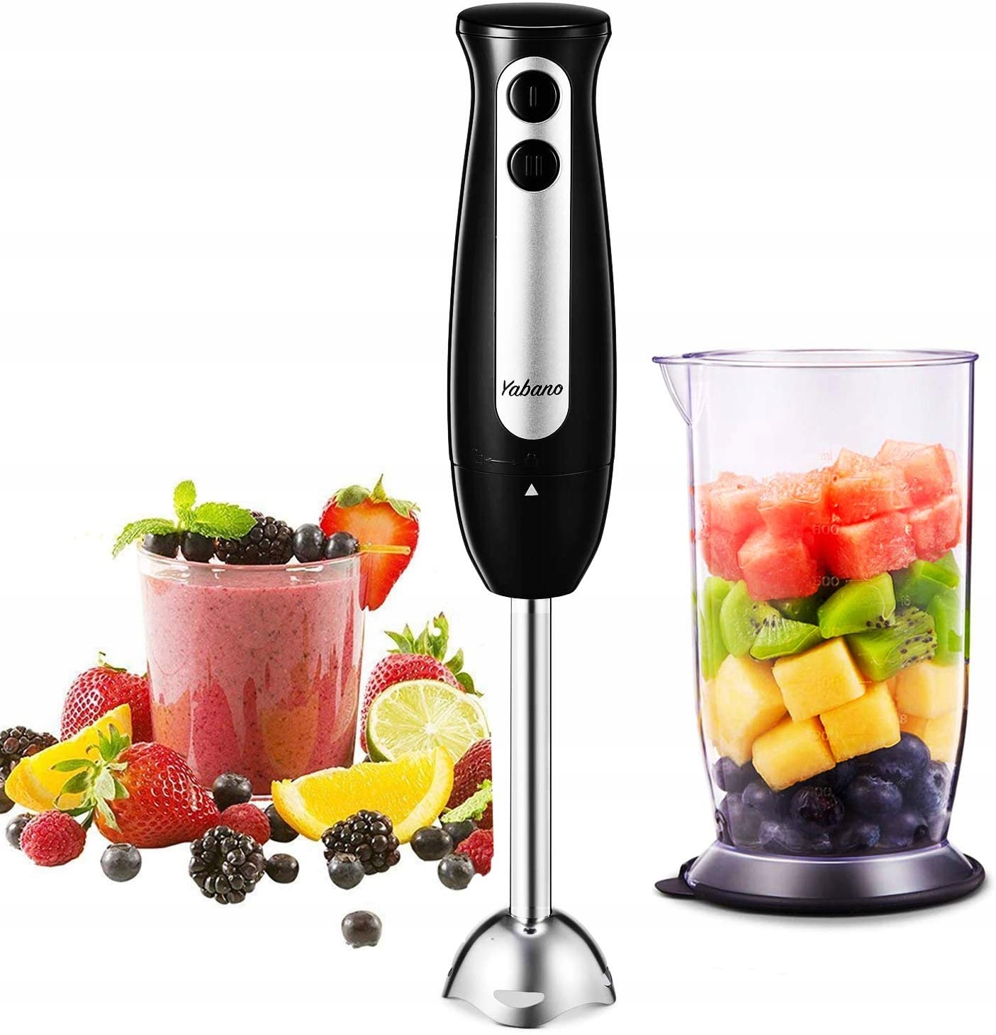 Ręczny blender z kubkiem o pojemności 700 ml Aicok LB2101F 300W 2-biegowy