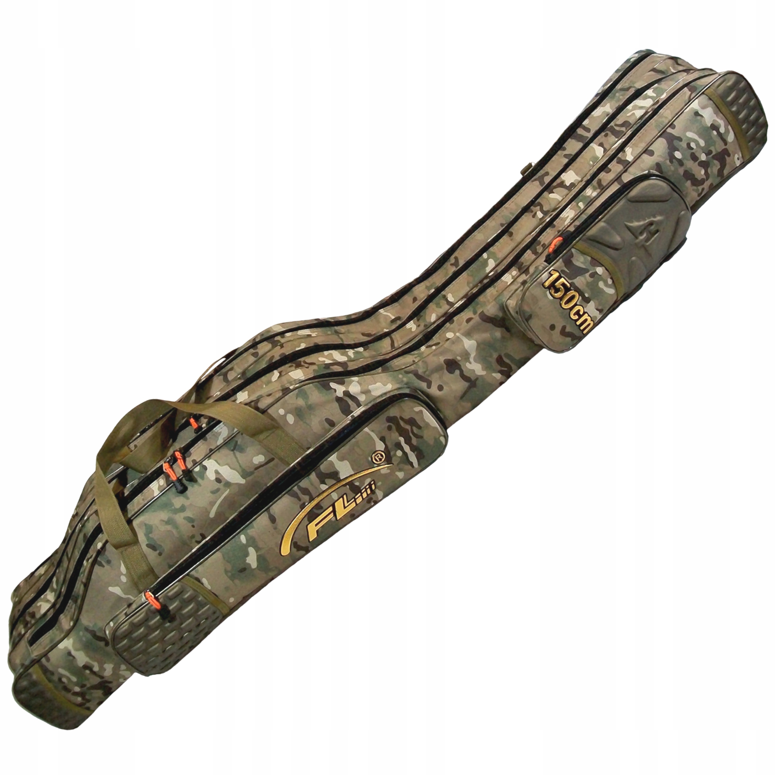 Pokrowiec wędkarski torba na wędki moro 150 cm 3 komory usztywniany Fl