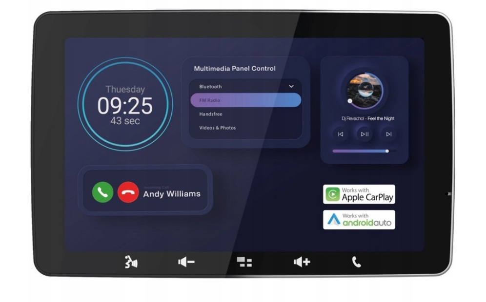 Autorádio 1DIN LCD 9" Android Auto Apple CarPlay Vordon HT-945