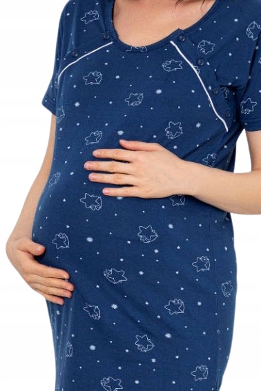 KOSZULA NOCNA CIĄŻOWA ROZPINANA DO KARMIENIA PORODU SZPITALA Marka La Penna
