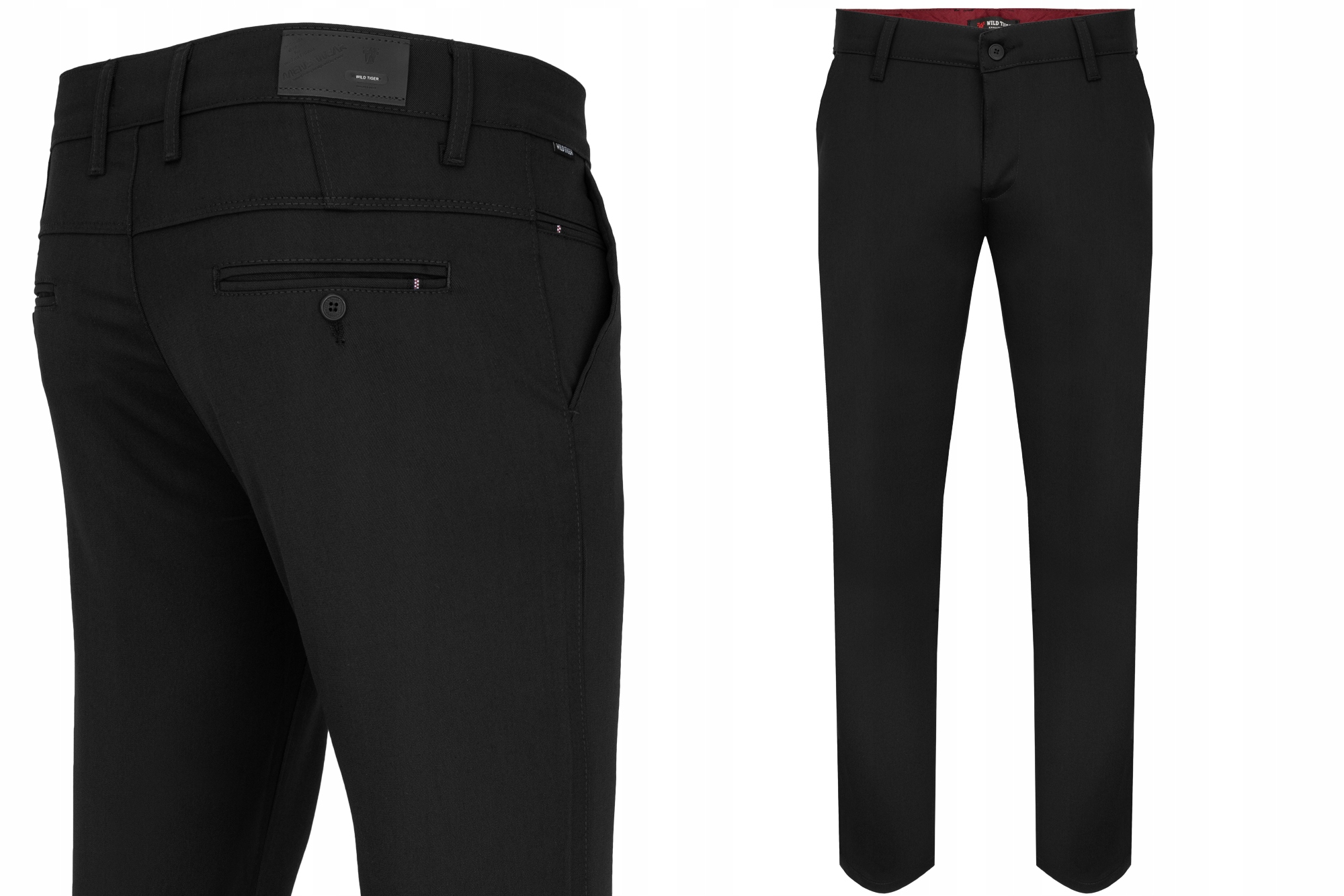 Pánské Kalhoty Elegantní Černé Klasické Casual Hladké: 32/32