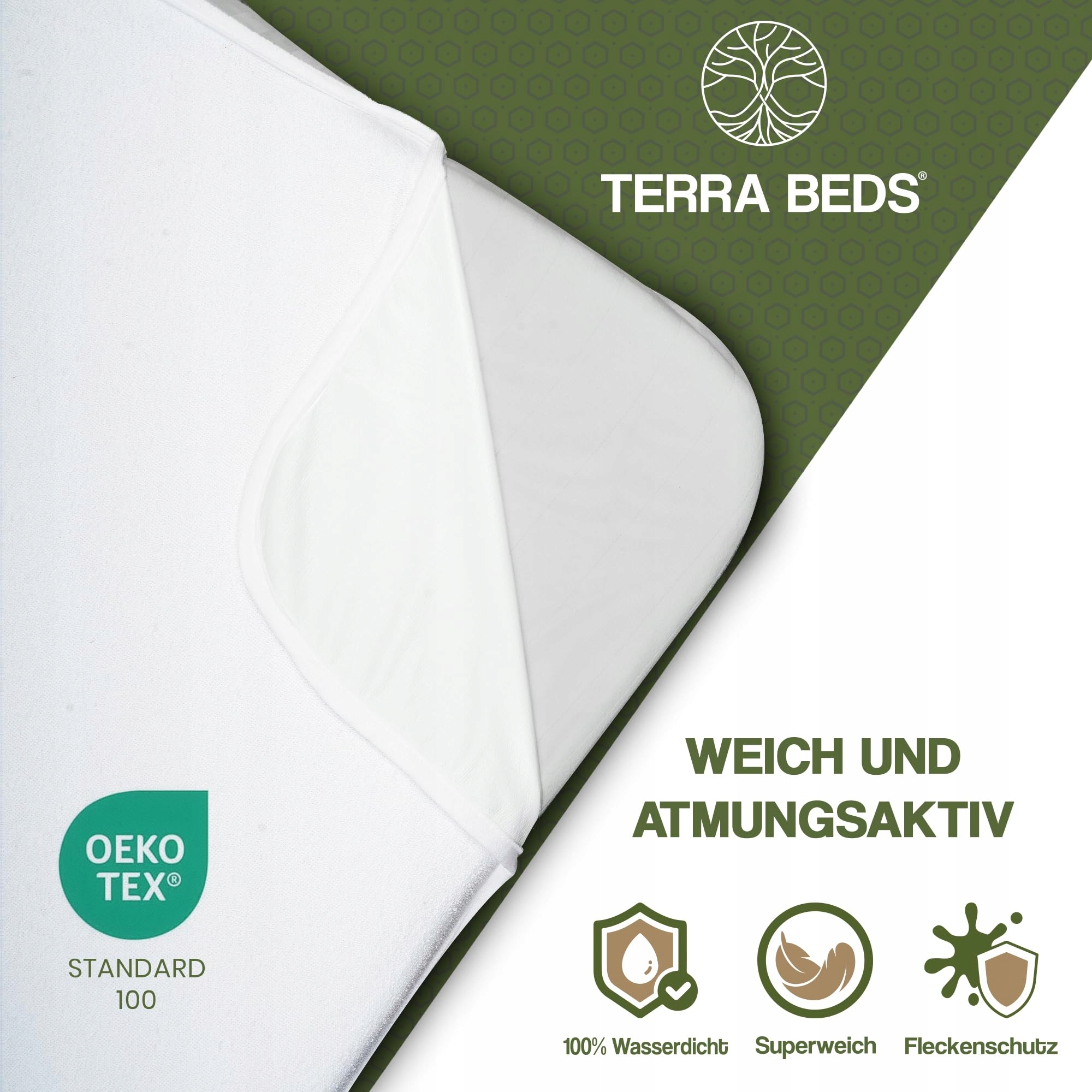 TERRA BEDS Ochraniacz Na Materac 140x200cm Wodoodporny Bawełniany Oeko-TEX — miniatura 2