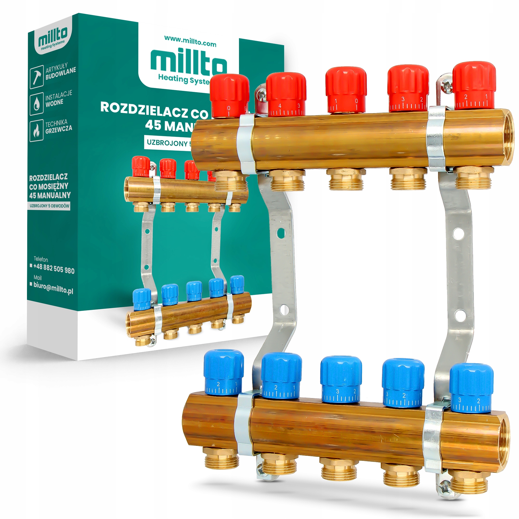 Rozdělovač Podlahy 5 Sekcí Mosazného podlahového vytápění Radiátor 4F