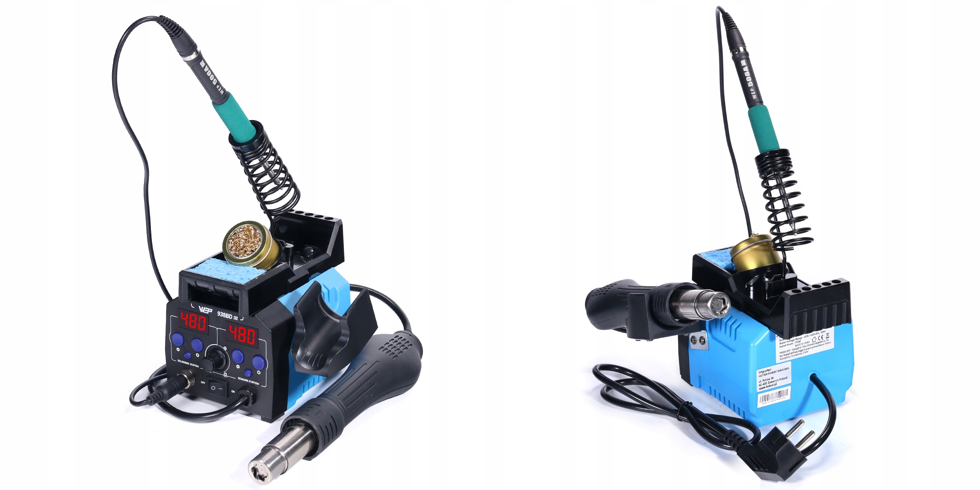 Spawarka do plastiku HOTAIR WEP 938BD-III 775W T12 +6xDYSZE +SPOIWA Marka Hotair