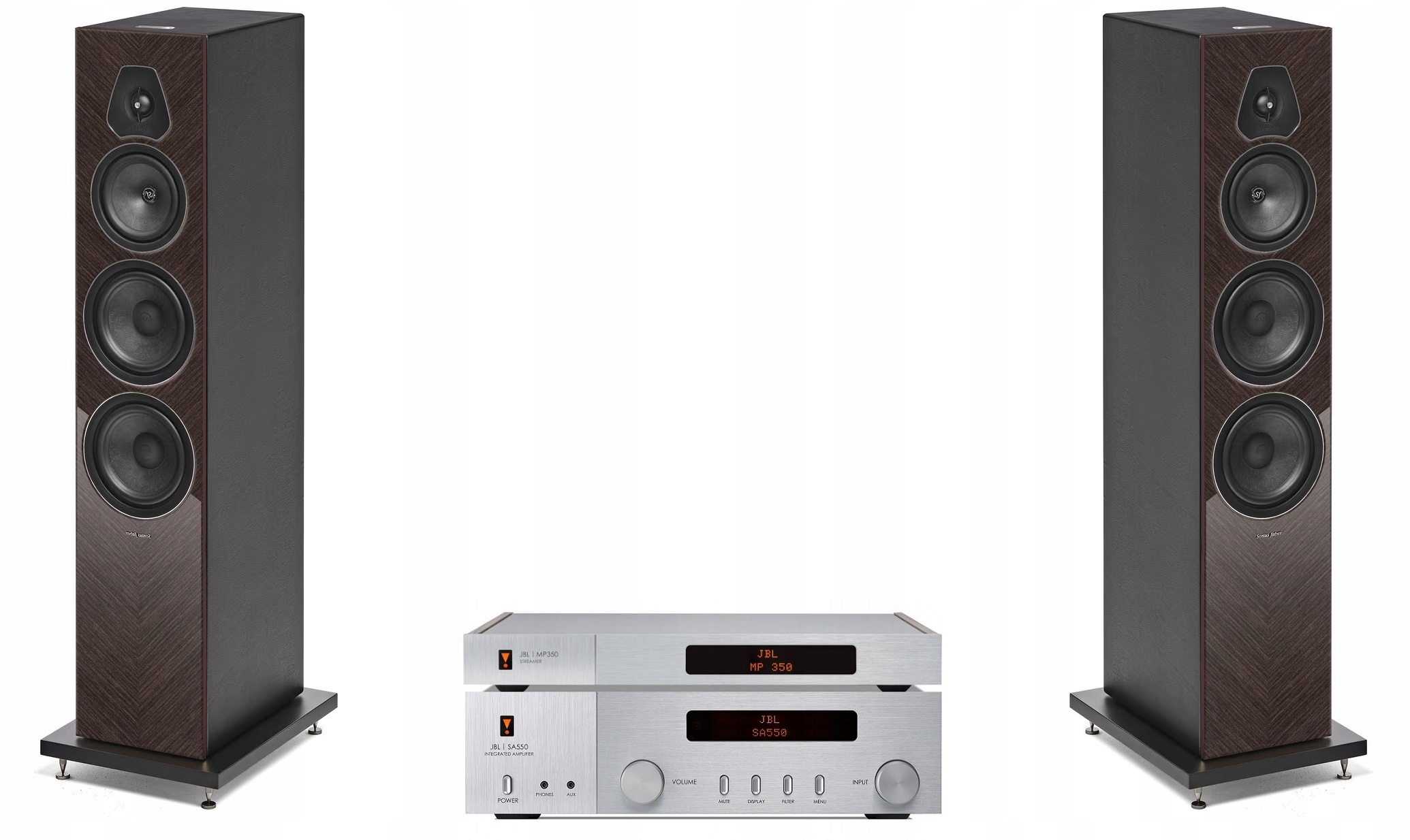 Jbl SA550 Classic MP350 Streamer Sonus Faber Lumina V Amatérsky Wenge