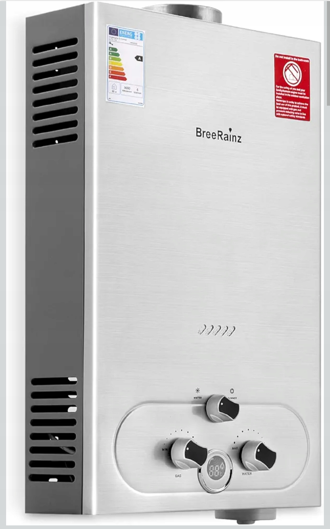 Gazowy podgrzewacz przepływowy 20 Lpm, 40 kW, BreeRainz