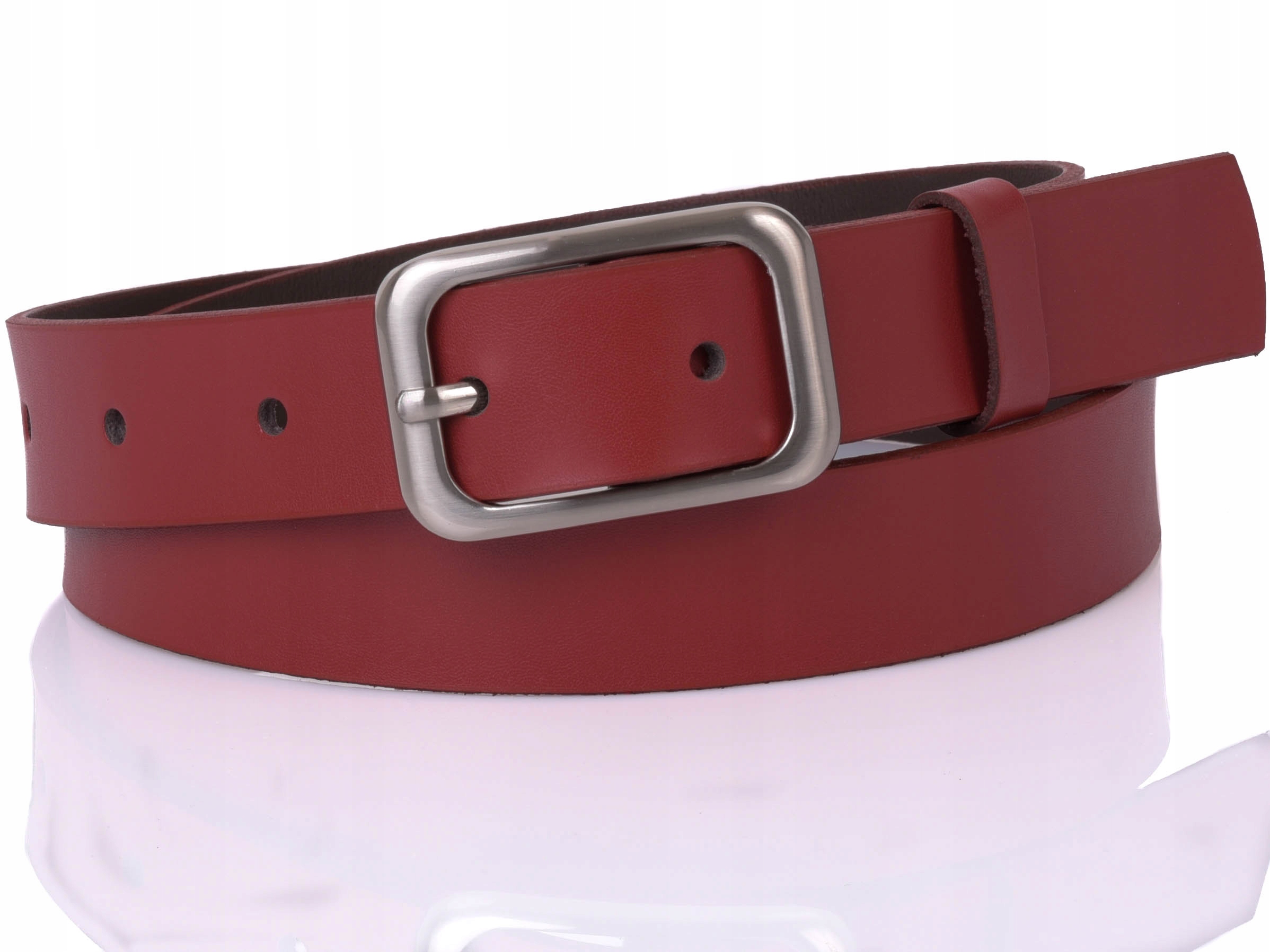 Damski SKÓRZANY pasek 3cm Bordowy |95obw Rodzaj klamry klasyczna