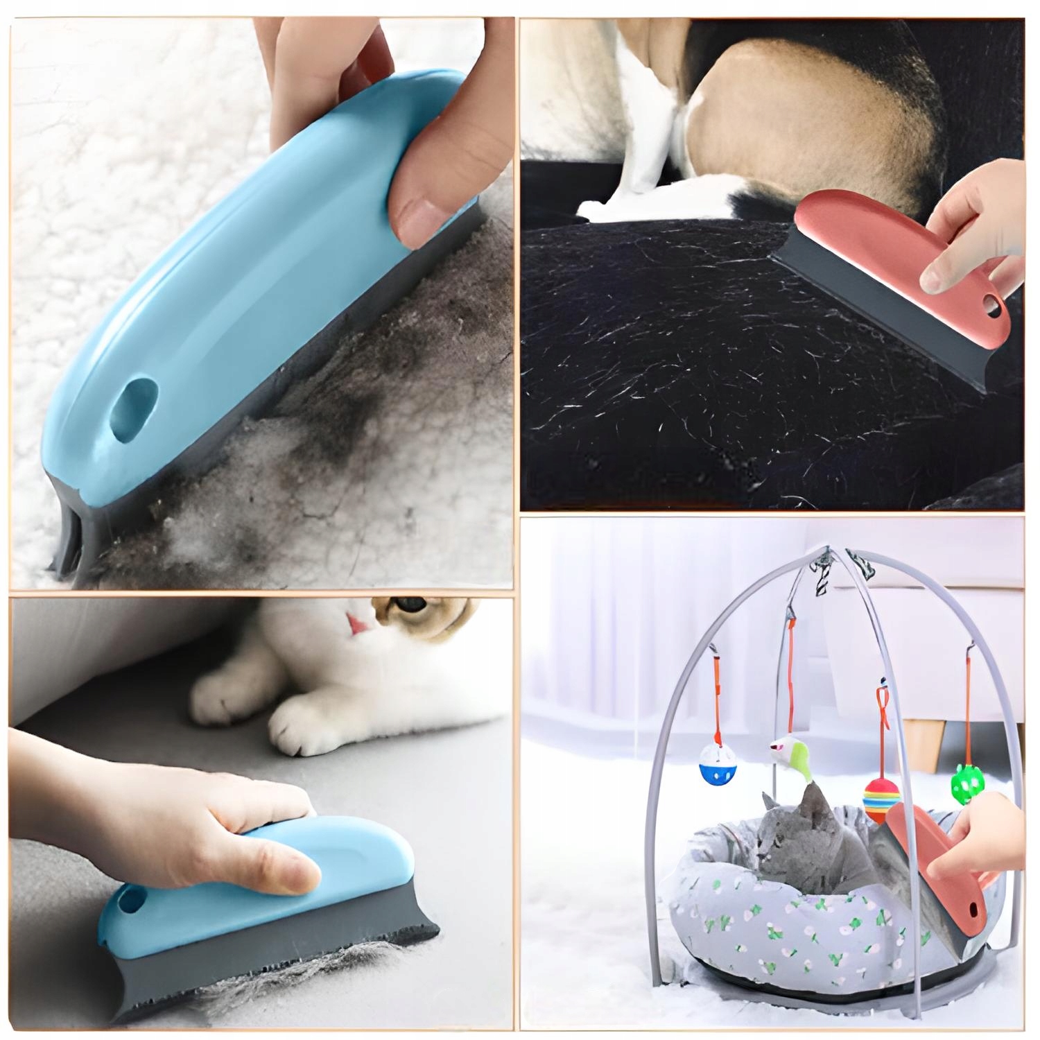 GUMOWA SZCZOTKA DO USUWANIA SIERŚCI PSA KOTA Z TAPICERKI I UBRAŃ SKUTECZNA EAN (GTIN) 5905771808518