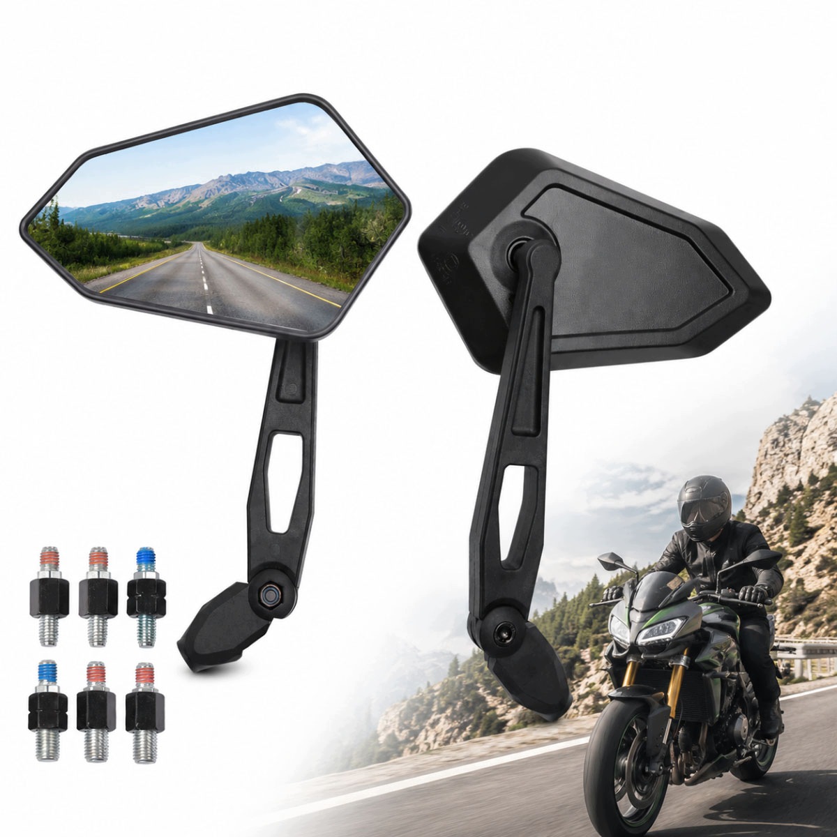 Lusterka Do Motocykla Skuter Quada Motoru M8 M10 Homologacja Panoramiczne