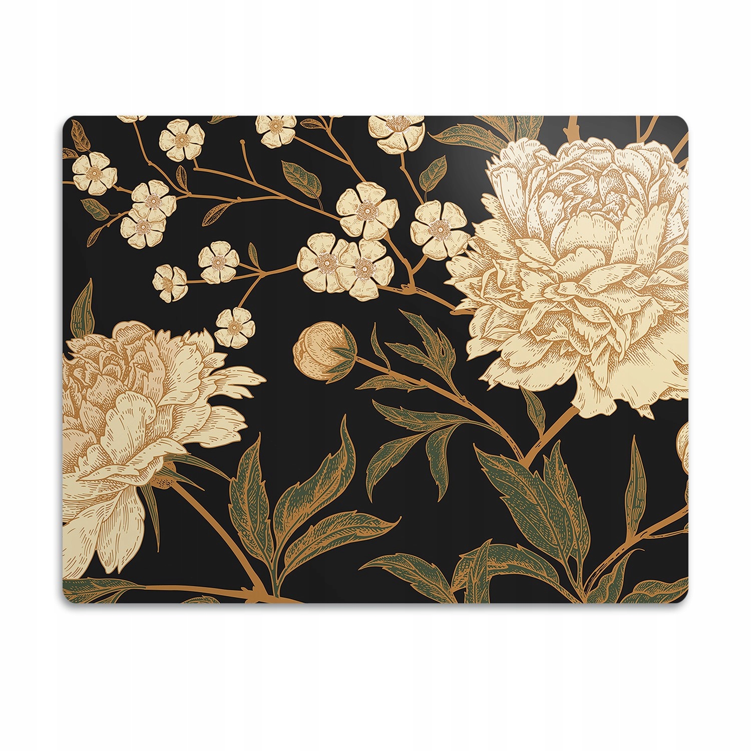 Levně Voděodolná podložka pod misku Bílá pivoňka 90x60 cm