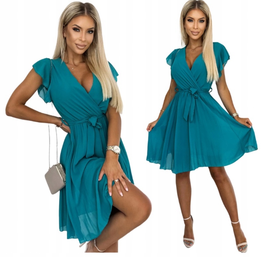 Šaty Elegantní jarní šifonové šaty s volány, polský výrobek Marine