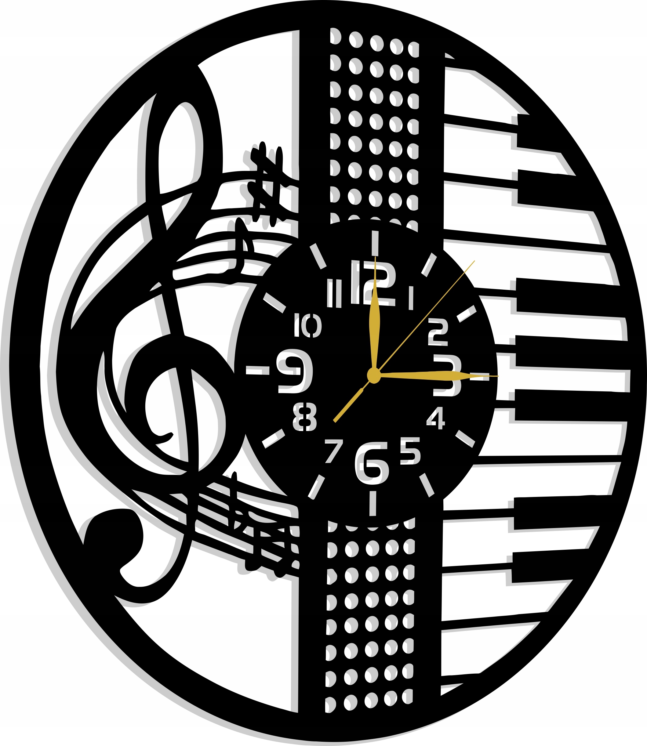 Hodiny Do Hudební Školy Studia Dárek 80 CM 3D