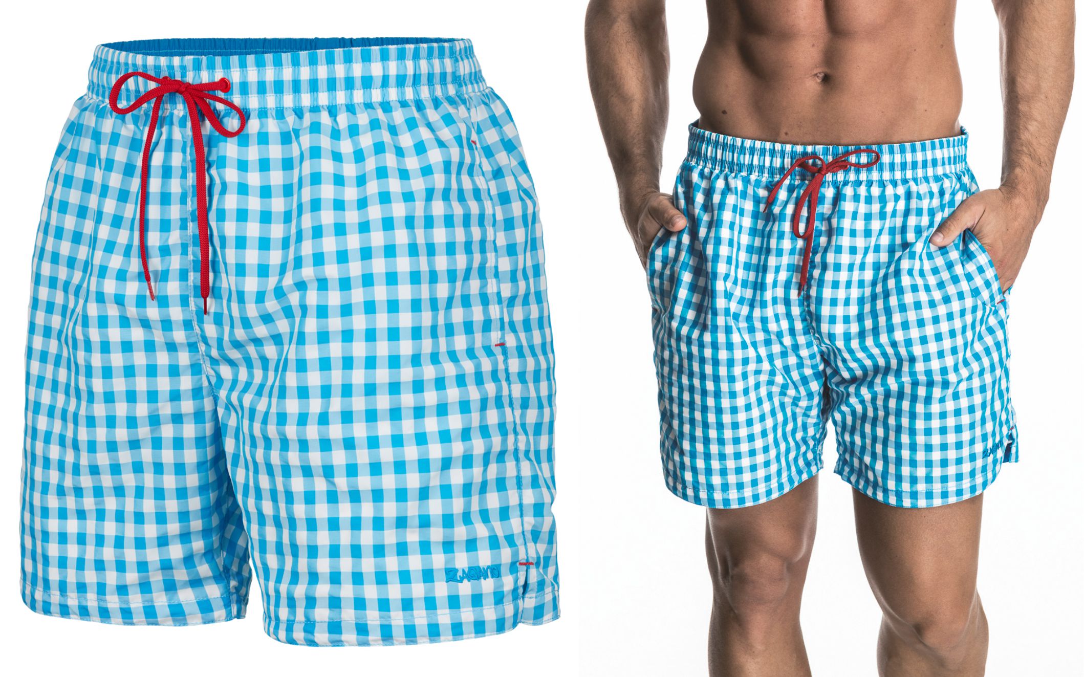 Szorty kąpielowe męskie spodenki plażowe w kratkę premium Polskie L Zagano