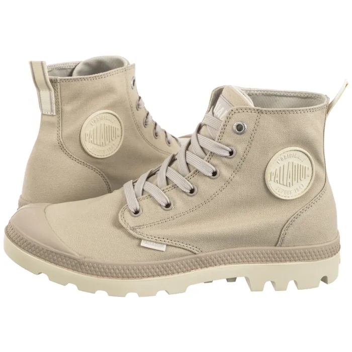 Boty Tenisky Palladium Pampa Duo Chrome Natural Grey 74470 Béžová