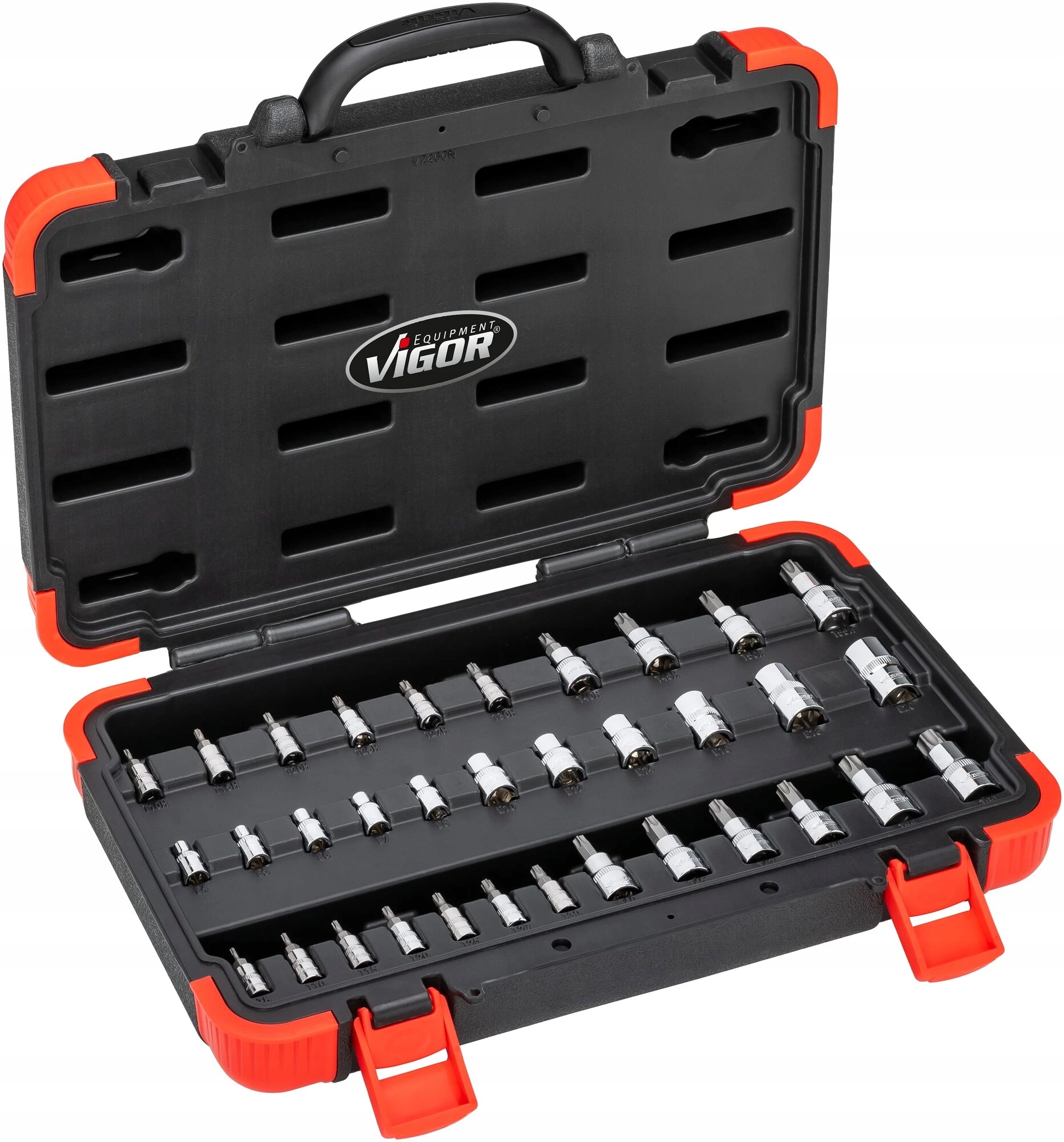 Vigor V1781N, Súprava nástrčných hlavíc 1/4", 3/8", 1/2" štvorhran |torx 34dieln