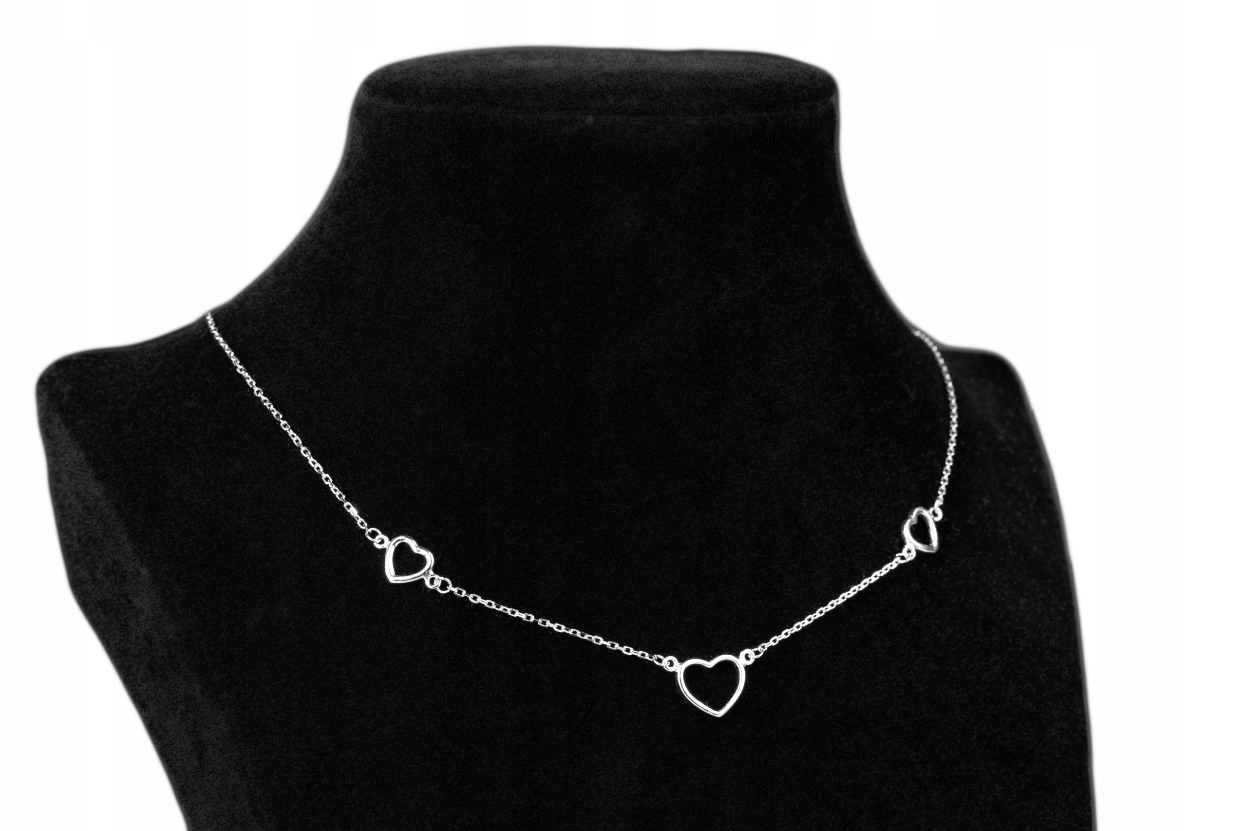 Stříbrný Náhrdelník Ag 925 Tři Srdce Srdíčka Jako Dárek Pro Dívku