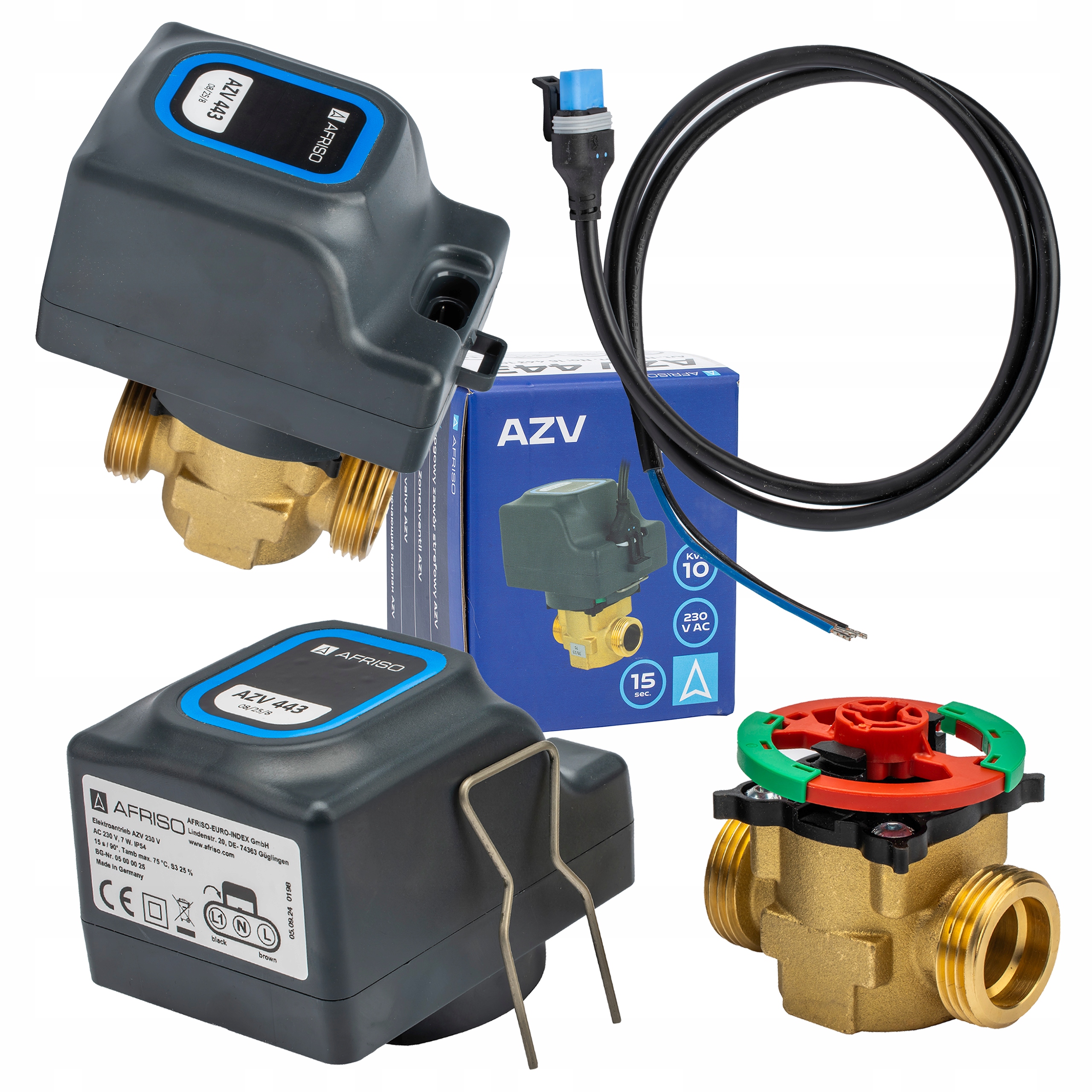 Zawór 2-DROGOWY Strefowy Z Siłownikiem Azv 443 DN20 G1" Kvs 10 m3/h Nc