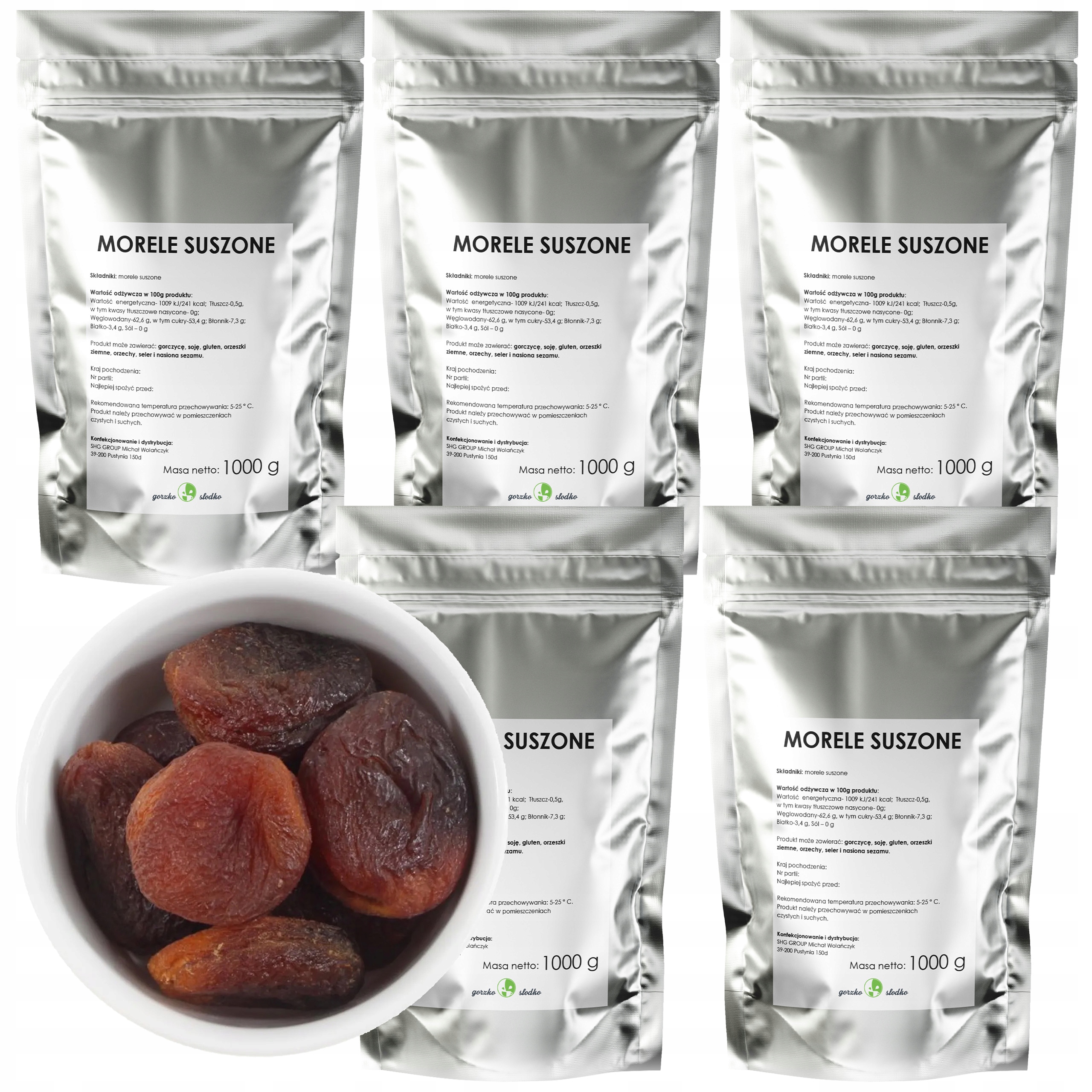 Morele Suszone 5 kg bez pestek ciemne naturalne