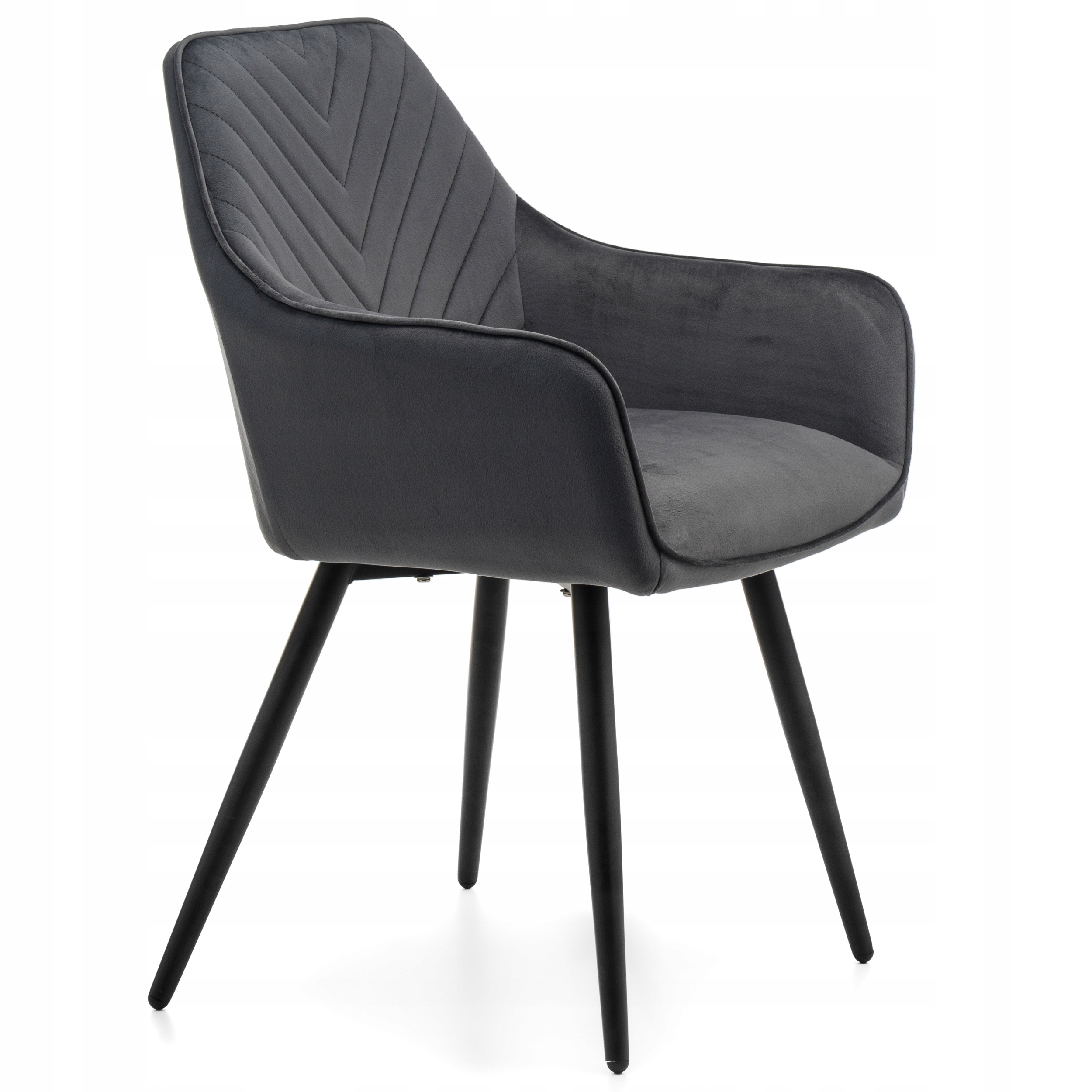 KRZESŁO TAPICEROWANE PIKOWANE DO SALONU JADALNI WELUROWE SZARE VASTO Model VASTO