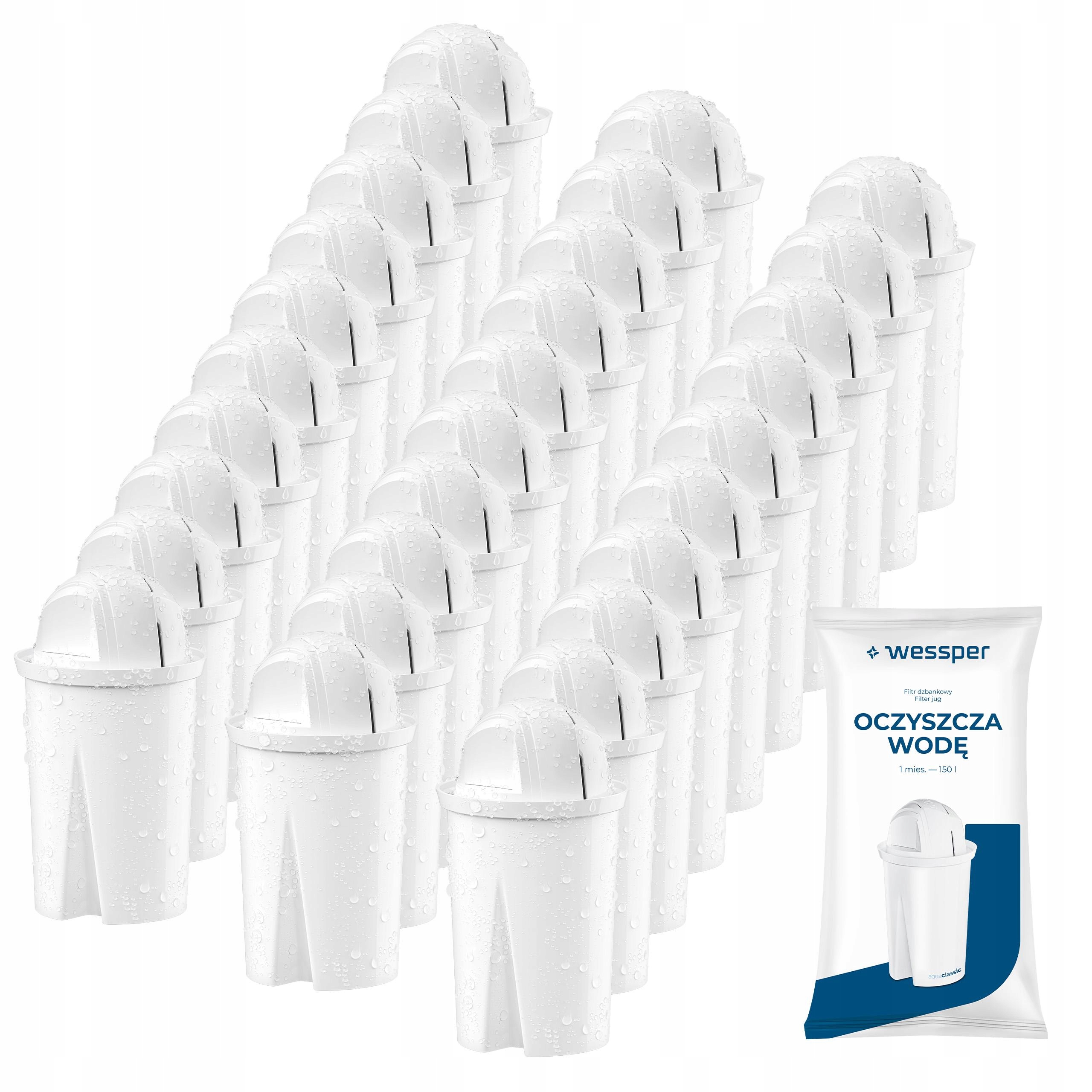 Filtry wody aquaclassic Standard do dzbanek filtrujący szklany Wessper 30x