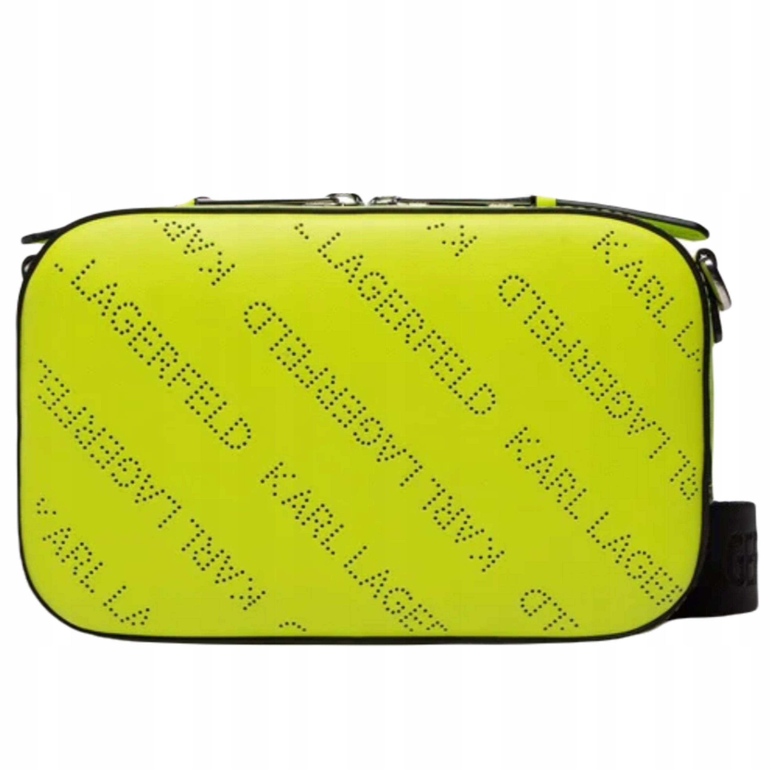 Karl Lagerfeld, K/Punched Logo Camera Bag, Woman, Lime, Size: One Size