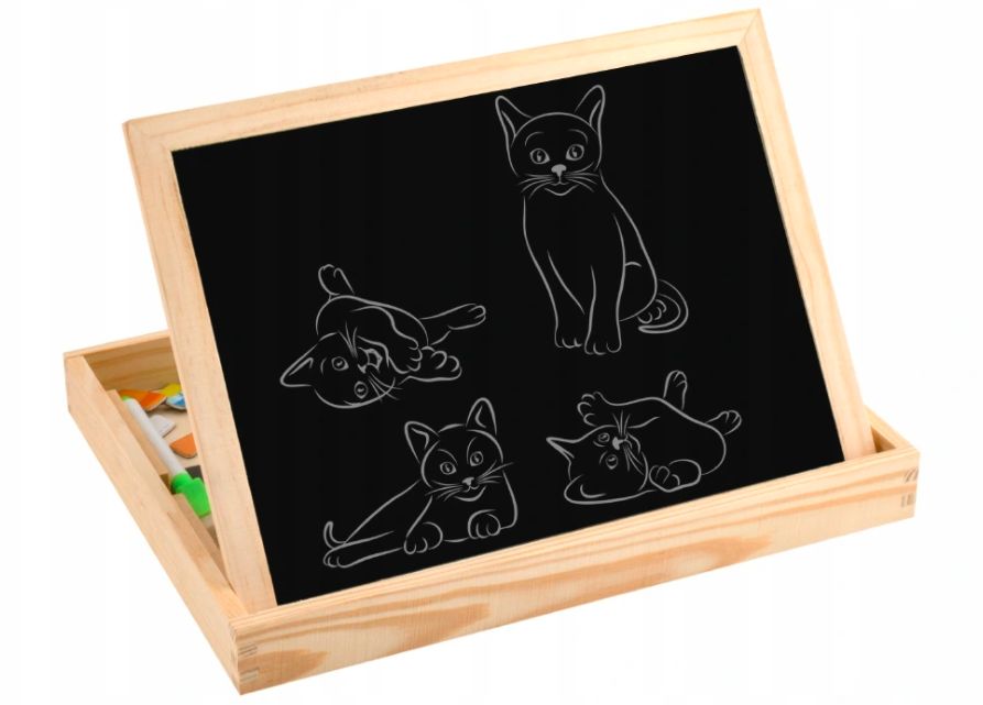 TABLICA MAGNETYCZNA EDUKACYJNA DUŻA WIELOFUNKCYJNA DLA DZIECI PREZENT Materiał drewno