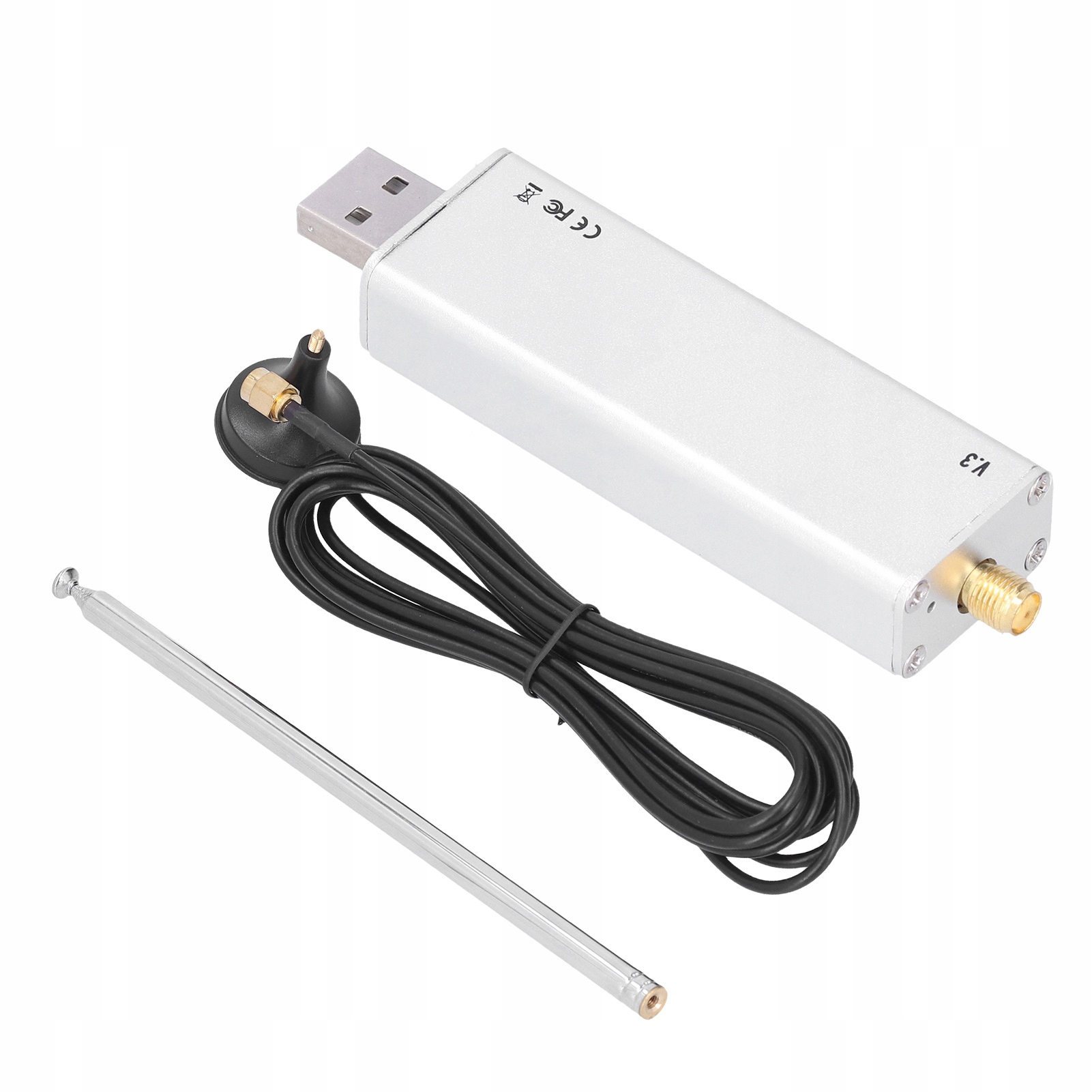 Zestaw HF RTL-SDR R820T2 V3 RTL2832U skaner radiowy + antena i akcesoria