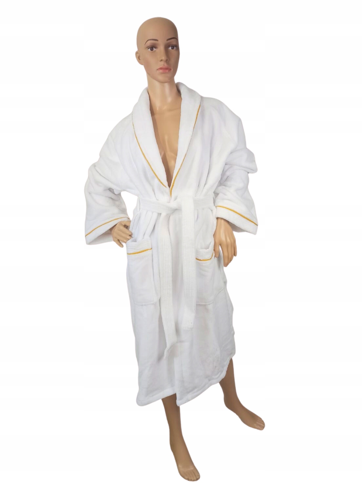 Silný měkký velurový župan MrTowel -XXL- Bílý
