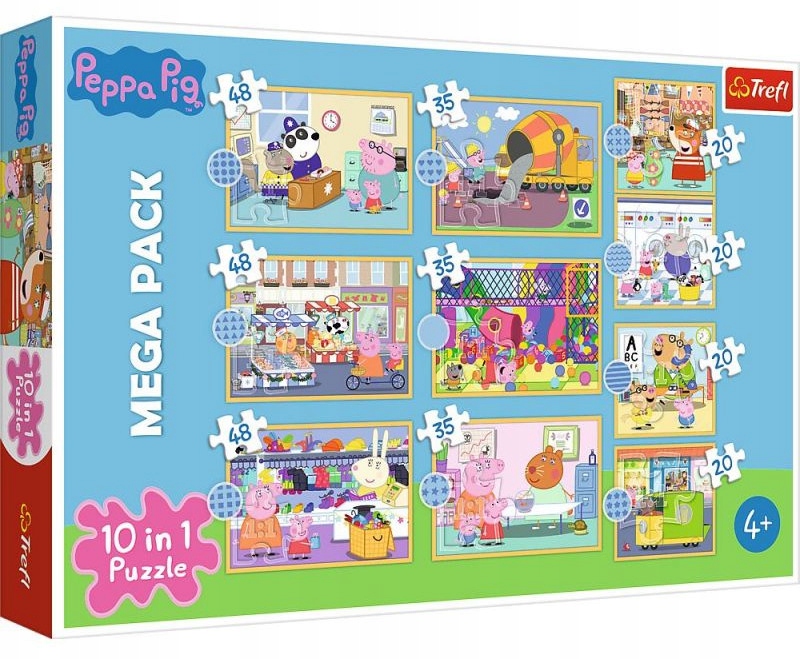 

Puzzle 10 w 1 Świnka Peppa Pack Trefl