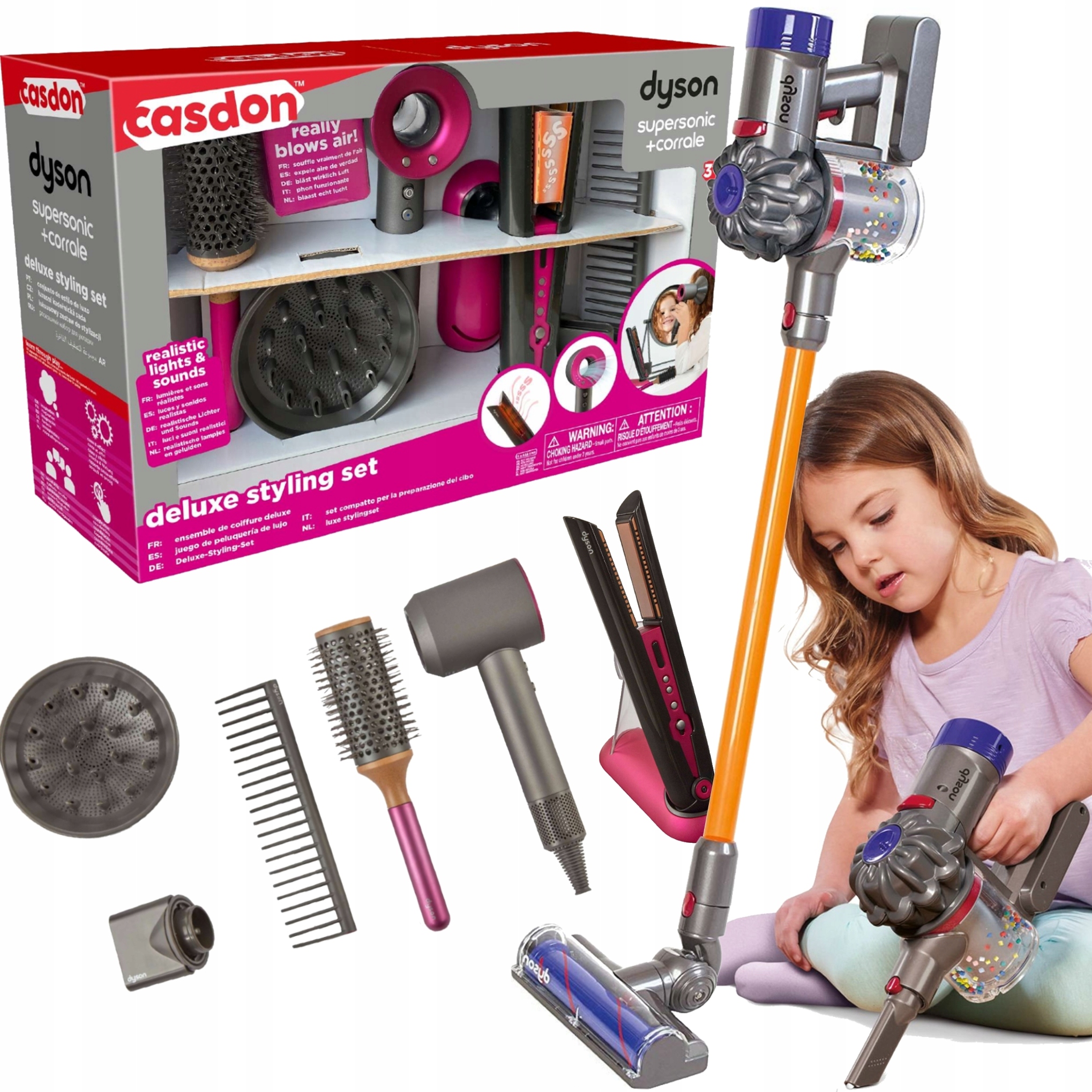 

Dyson Zestaw Fryzjerski Supersonik 6 El.+odkurzacz