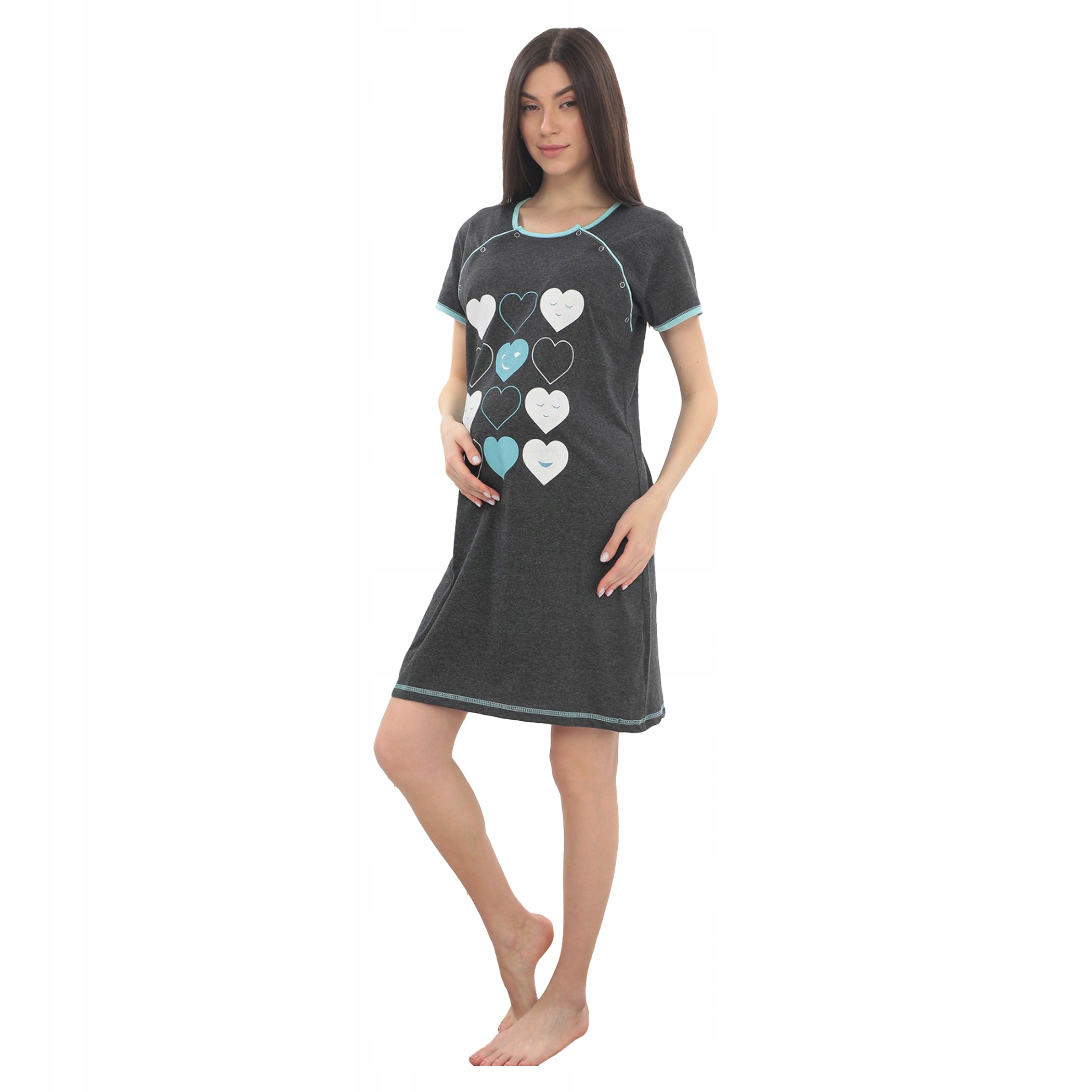 KOSZULA NOCNA CIĄŻOWA DO KARMIENIA BAWEŁNA NAPY SERDUSZKA BAWEŁNA M EAN (GTIN) 5906269351325