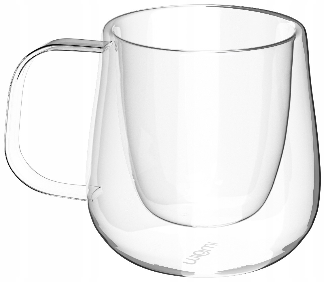 SZKLANKA PODWÓJNE DNO TERMICZNA DO KAWY DOUBLE ESPRESSO Z UCHEM MIOWI 80 ML