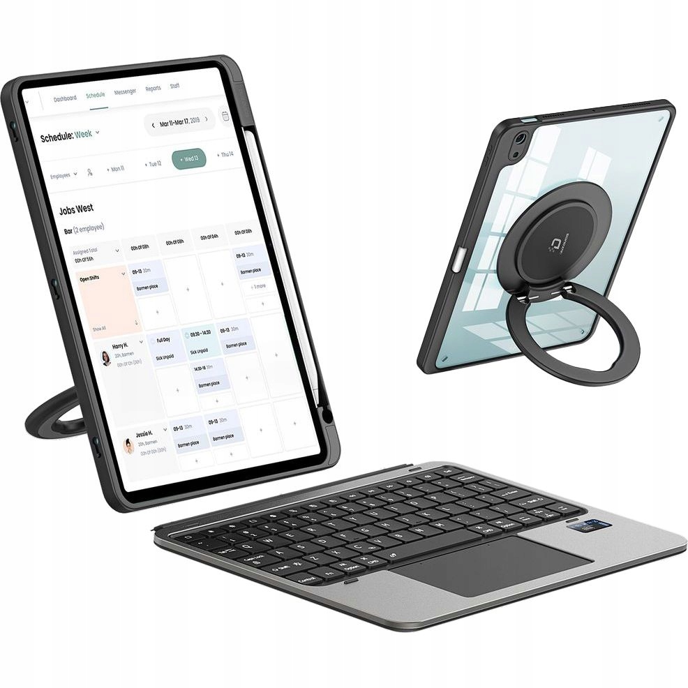 Pouzdro s klávesnicí pro iPad Air 11/10.9 2020-2025, Dux Ducis kryt s opěrkou