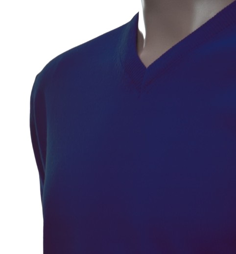 Pánský svetr z kašmíru a merino vlny se špicí M chrpa 210 kašmírový