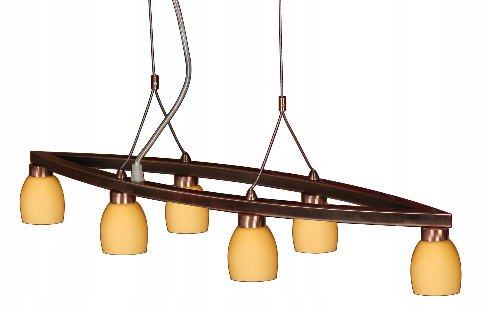 Závěsná lampa nad stůl Lustr 6 bodová 6X40W G9 Měděná Dakota Oval
