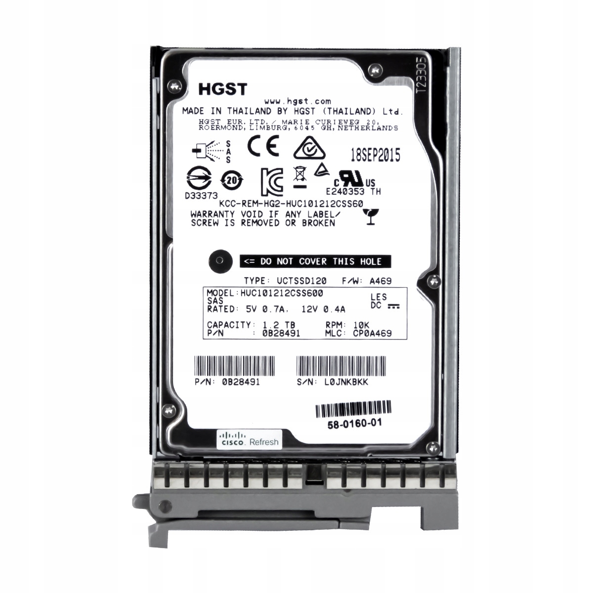 Cisco 58-0160-01 1.2TB SAS-2 2.5'' HUC101212CSS600