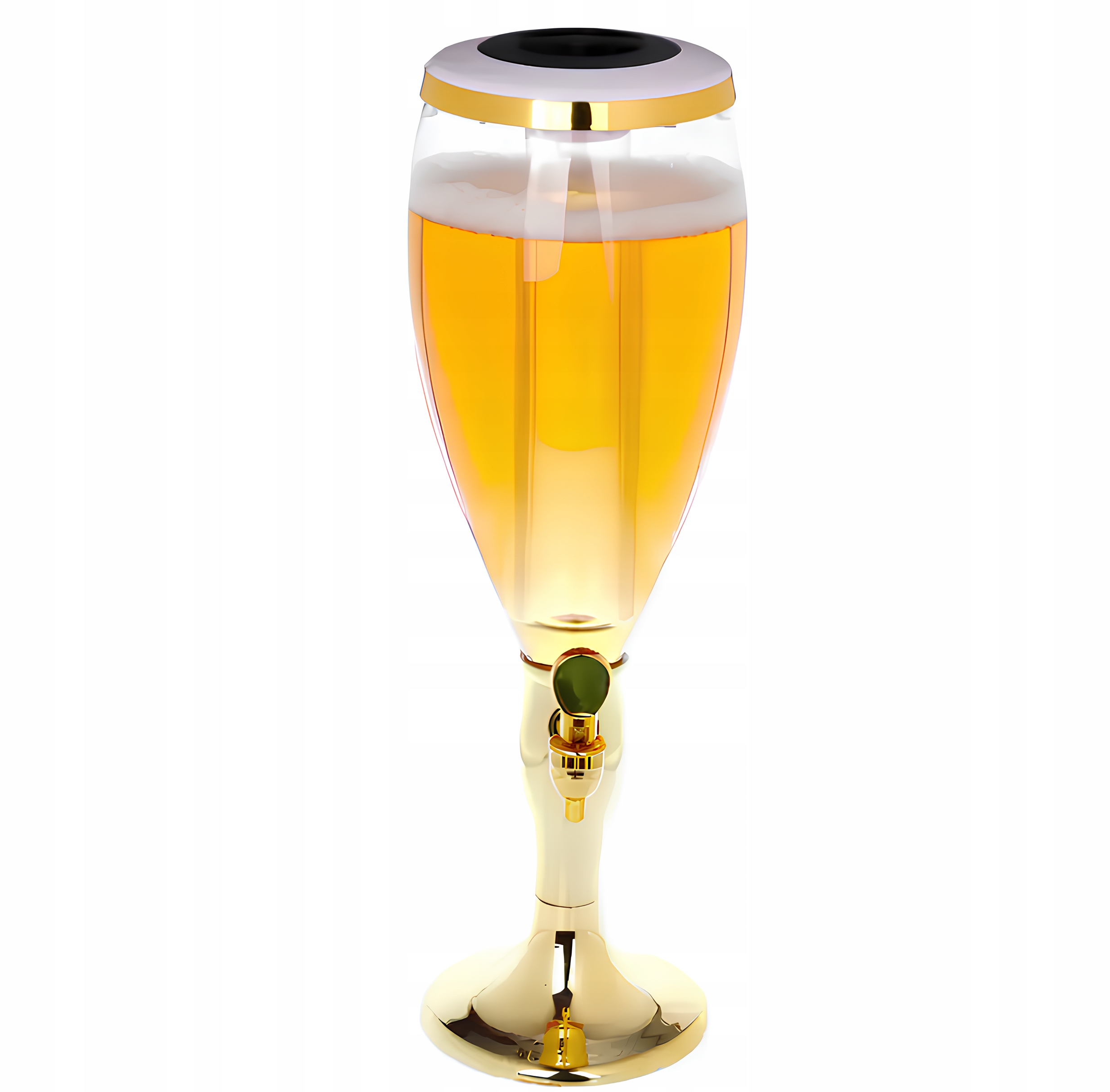 Dispenzer na pivo 1,5L podsvietený s chladením ľadom veža pohár Resteq