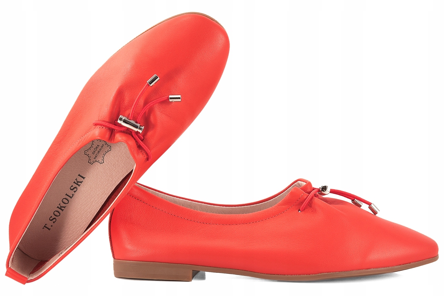 T.sokolski Ts W26-236 Baleríny Dámské Polobotky Kožené Vložky Pomeranč 38