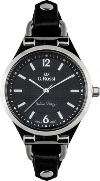 Stříbrné černé dámské hodinky na koženém řemínku, elegantní jako dárek