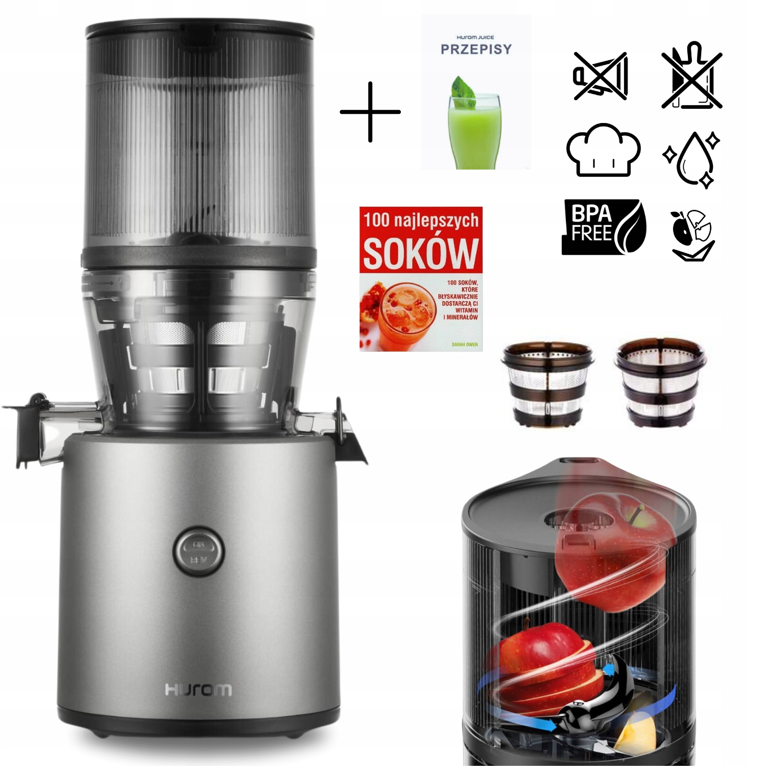 Wyciskarka wolnoobrotowa Hurom H320N 200 W kolor szary