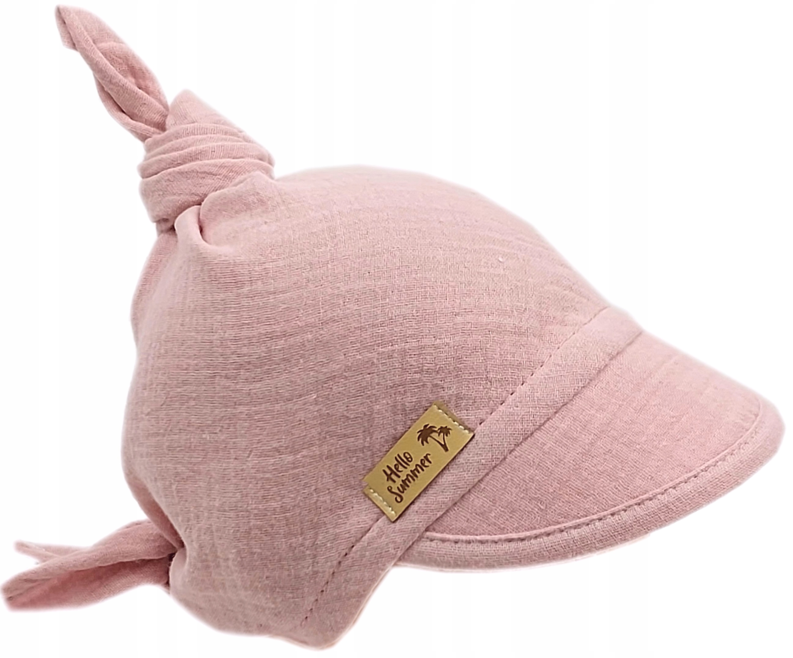 CHUSTKA Z DASZKIEM NA LATO MUŚLINOWA DOUBLE GAZE OLD ROSA