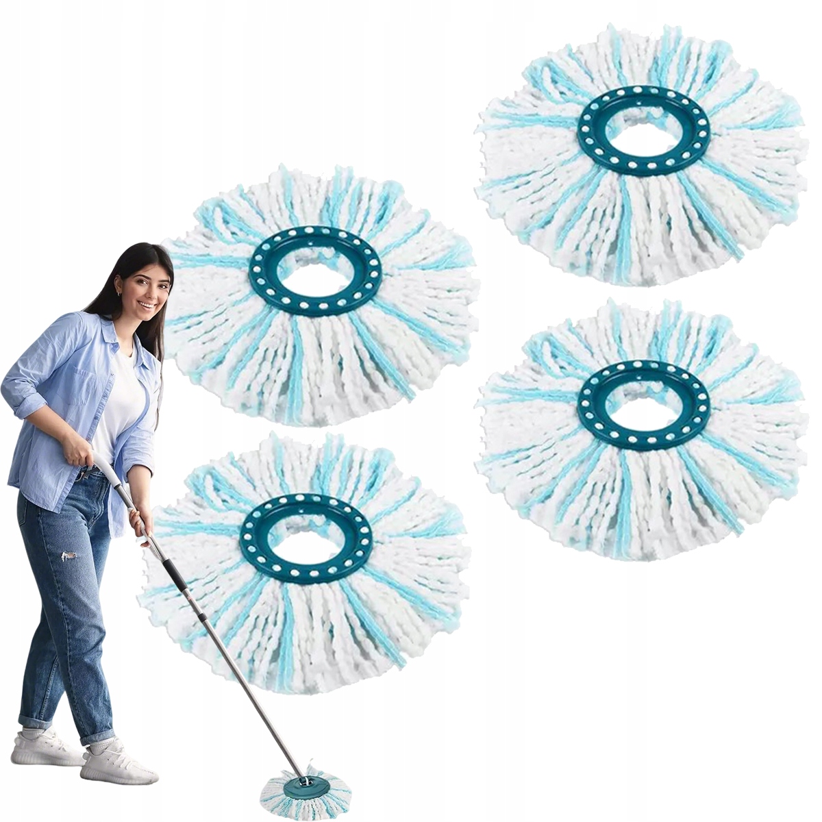 4 Kusy Vyměnitelných Nástavců Pro Mikrosadu Mopu Leifheit Clean Twist Disc