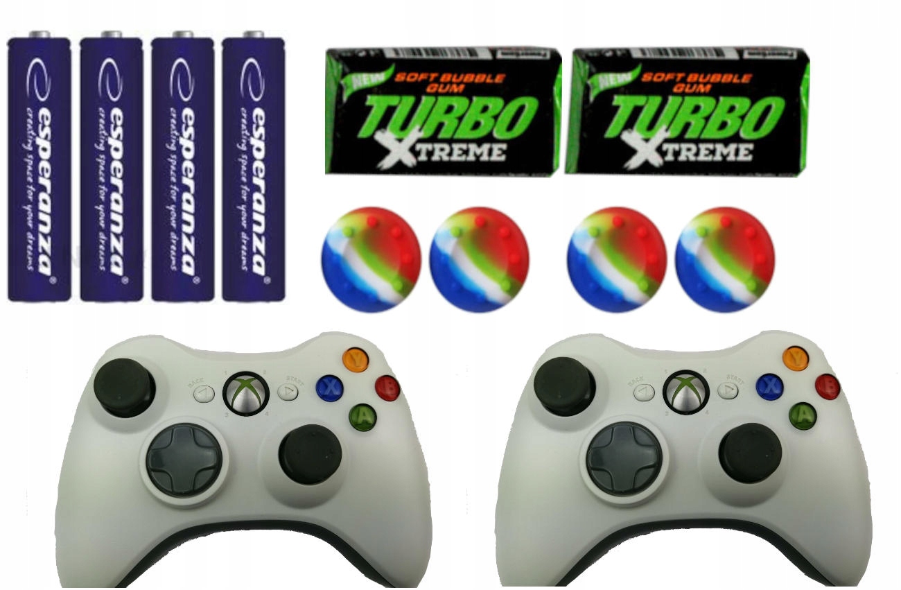 ORYGINALNE BEZPRZEWODOWE PADY 2XPAD XBOX 360 BIAŁE GRATIS ZESTAW KOMPLET!!!