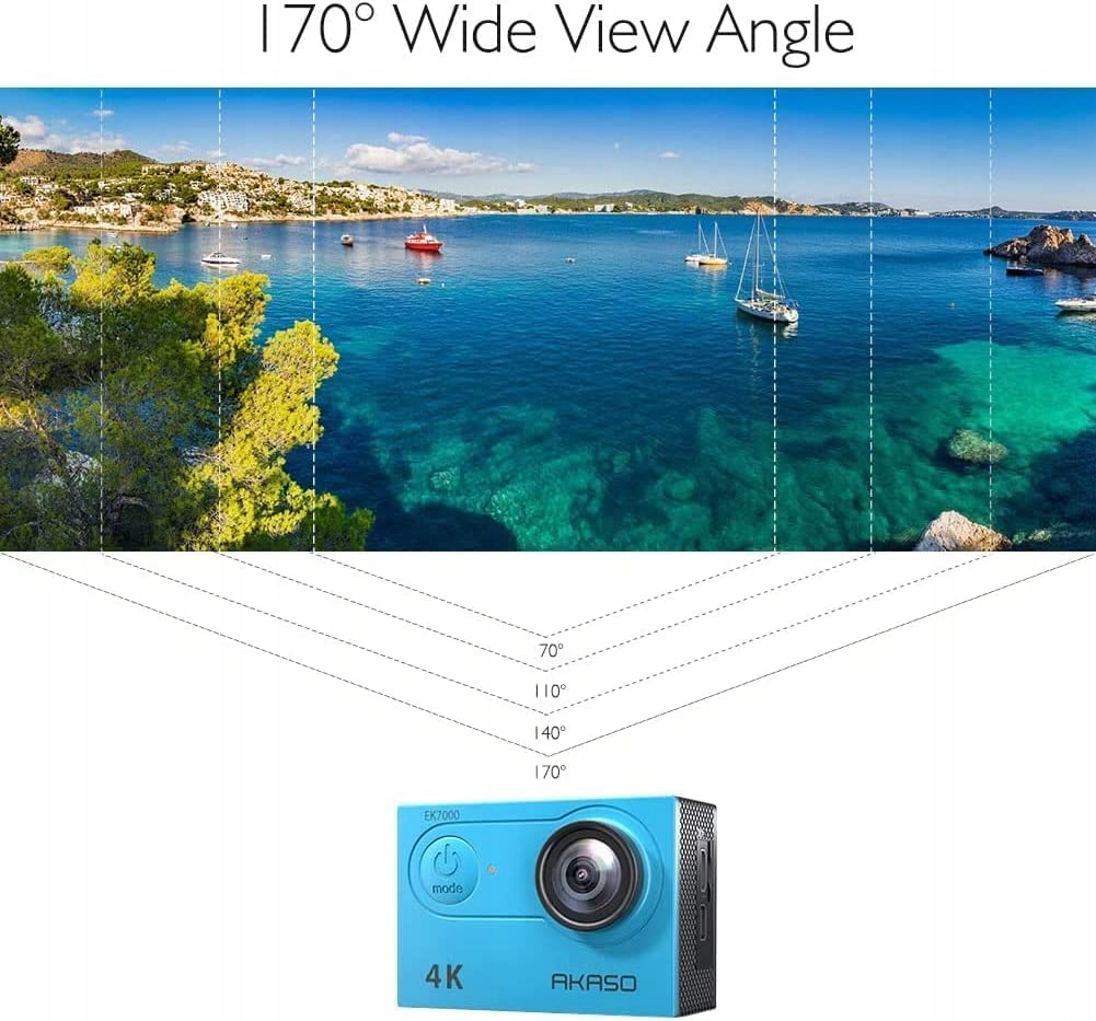 AKASO EK7000 4K 30FPS 170° 20MP WiFi Wodoodporna Kamera — miniatura 5