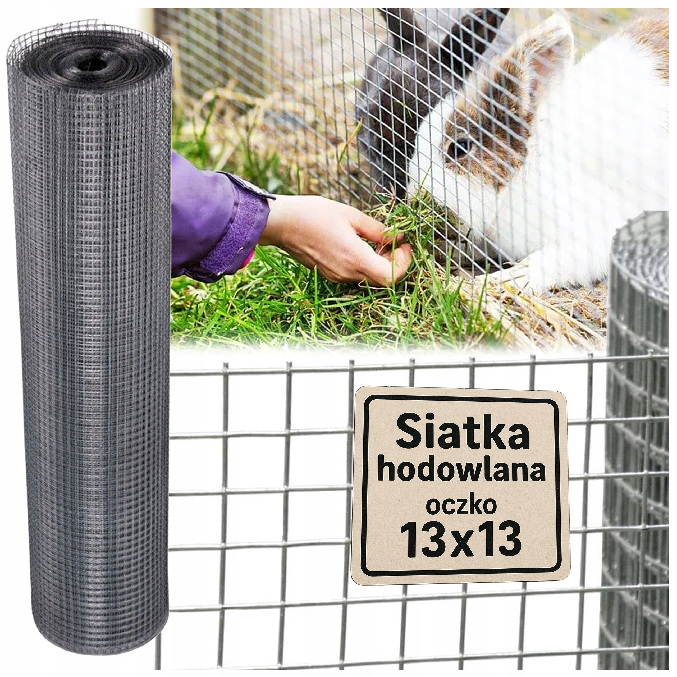 Siatka Zgrzewana Hodowlana Woliera, wys. 1m dł. 25m, oczko 13x13mm Ocynk